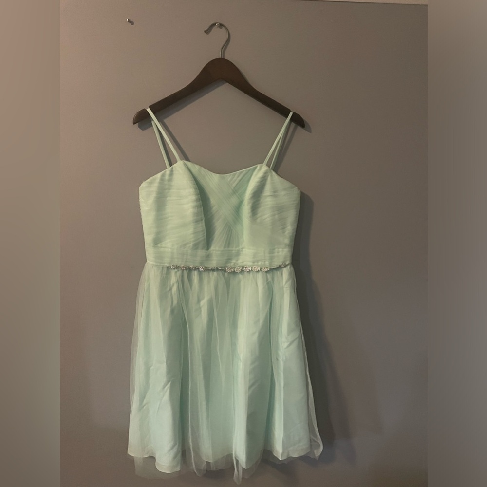 Aqua David’s Bridal Prom Dress